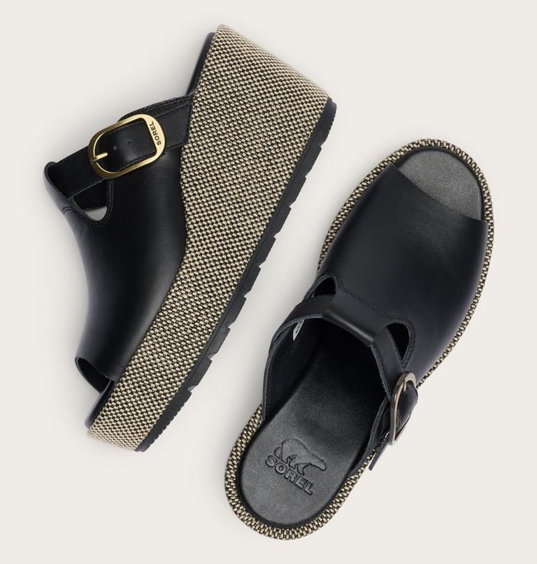 Sunpeak Wedge Slide Women's Sandal, Color: Black, Natural, image 4