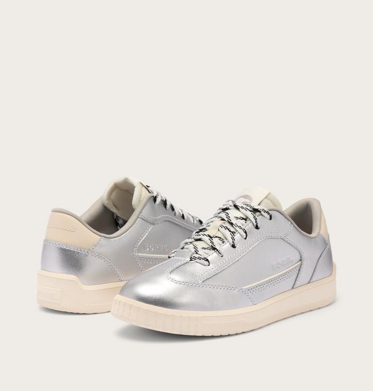 Women's ONA Drift Low Sneaker, Color: Pure Silver, Sea Salt, image 9