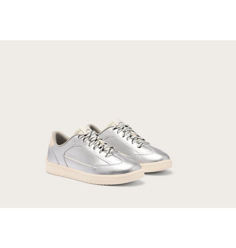 Women's ONA Drift Low Sneaker, Color: Pure Silver, Sea Salt, image 2