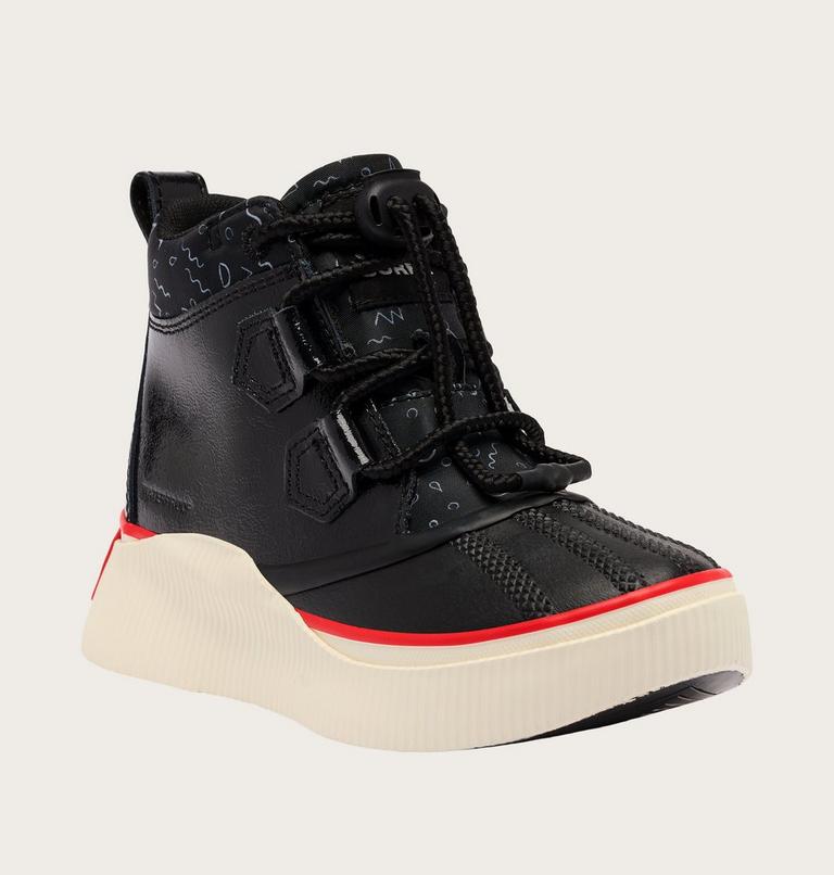 Kids' OUT N ABOUT IV Classic Waterproof Boots, Color: Black, Bright Red, image 7