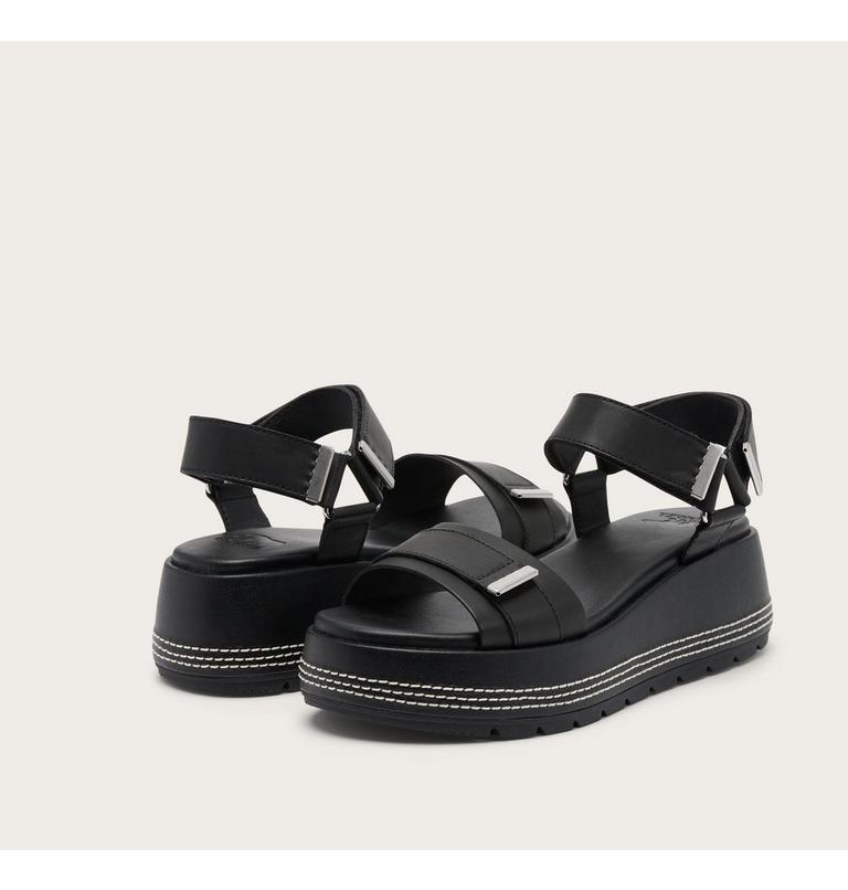 Sunpeak Platform Y-Strap Women's Sandal, Color: Black, Black, image 6