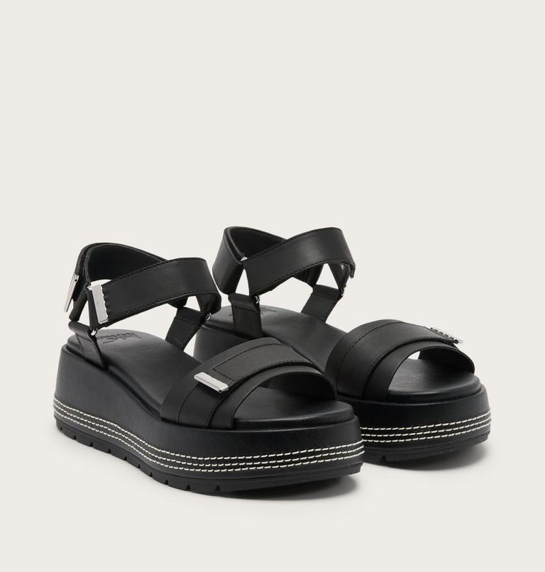 Sunpeak Platform Y-Strap Women's Sandal, Color: Black, Black, image 2