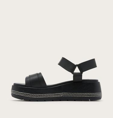 Sunpeak Platform Y-Strap Women's Sandal, Color: Black, Black, image 8