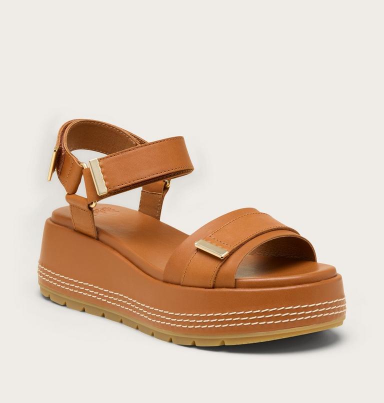 Sunpeak Platform Y-Strap Sandales Pour Femme, Color: Iced Tea, Gum 16, image 7