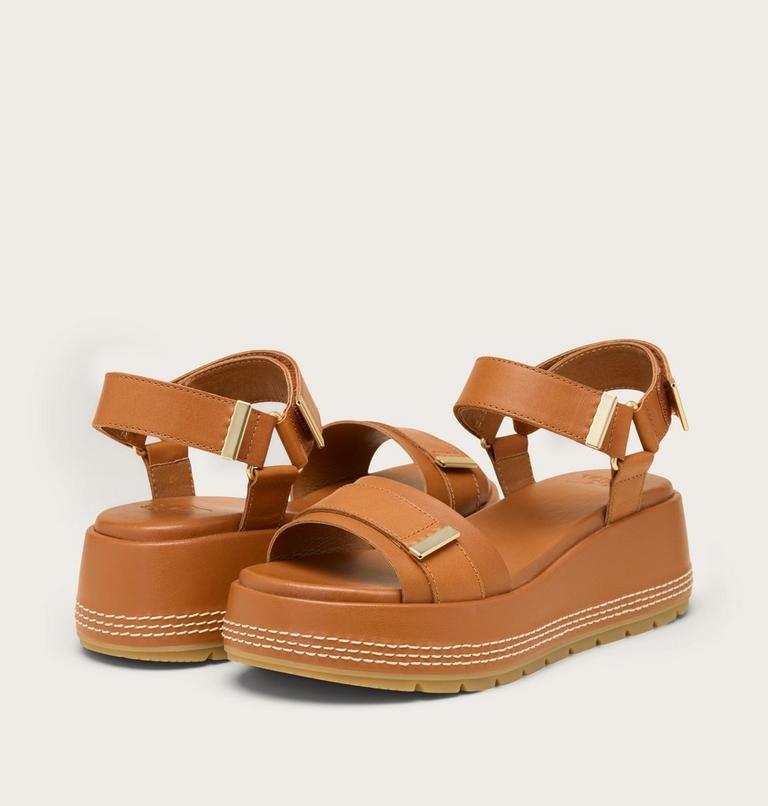 Sunpeak Platform Y-Strap Women's Sandal, Color: Iced Tea, Gum 16, image 6