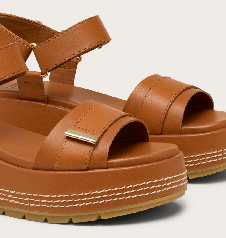 Sunpeak Platform Y-Strap Women's Sandal, Color: Iced Tea, Gum 16, image 5