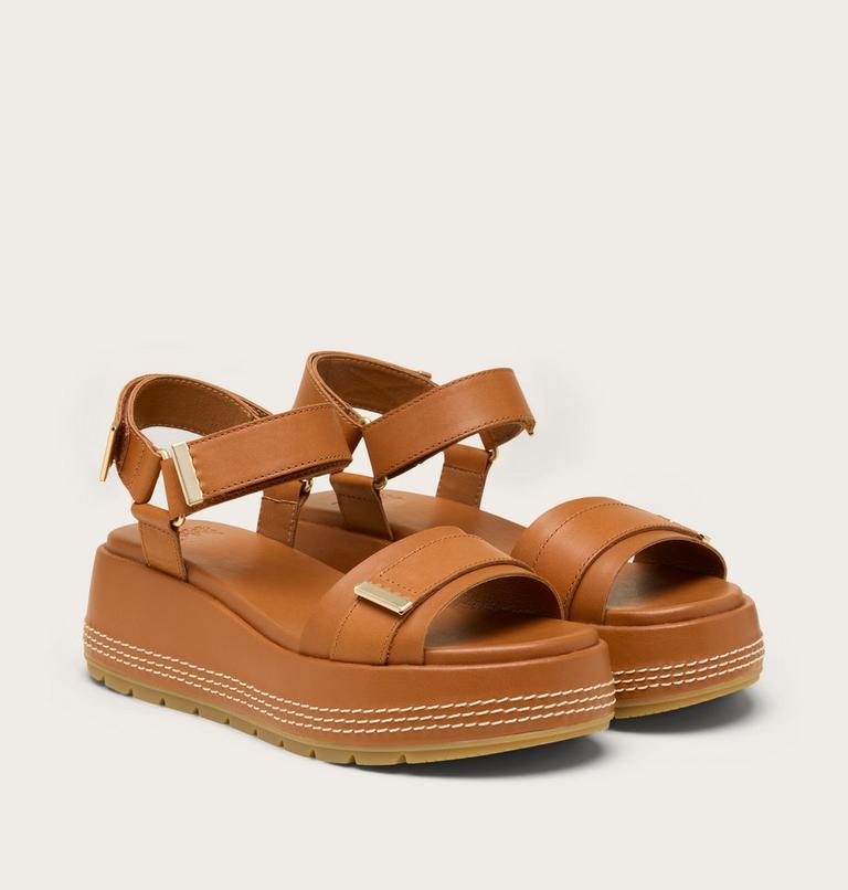 Sunpeak Platform Y-Strap Women's Sandal, Color: Iced Tea, Gum 16, image 2