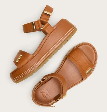 Sunpeak Platform Y-Strap Women's Sandal, Color: Iced Tea, Gum 16, image 8