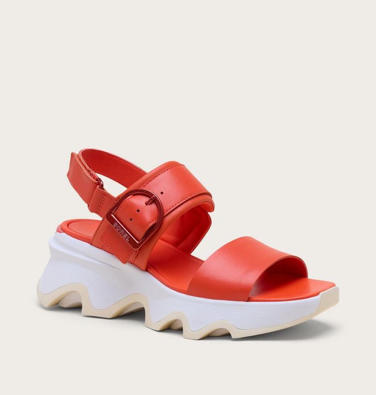Kinetic Impact Wedge Women's Sandal, Color: Crimson Fire, Honey White, image 7