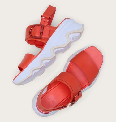 Kinetic Impact Wedge Women's Sandal, Color: Crimson Fire, Honey White, image 4