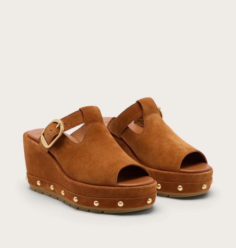 Sunpeak Wedge Slide RVT Women's Sandal, Color: Iced Tea, Gum 16, image 2