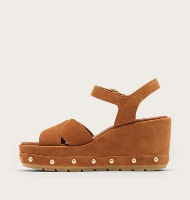Sunpeak Wedge Ankle Strap RVT Women's Sandal, Color: Iced Tea, Gum 16, image 4