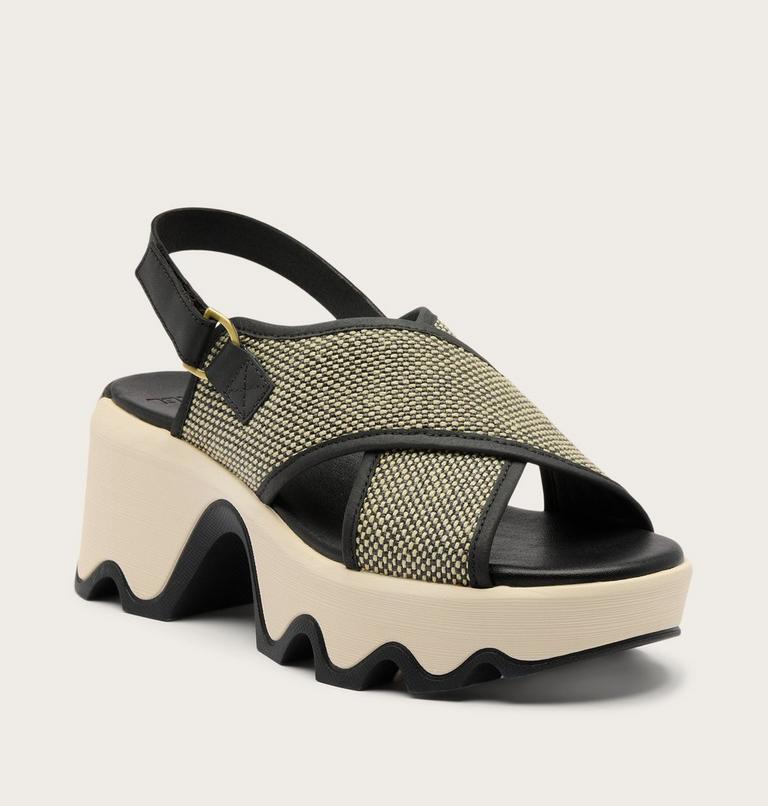 Kinetic Aura Slingback TXT Women's Sandal, Color: Black, Bleached Ceramic, image 7