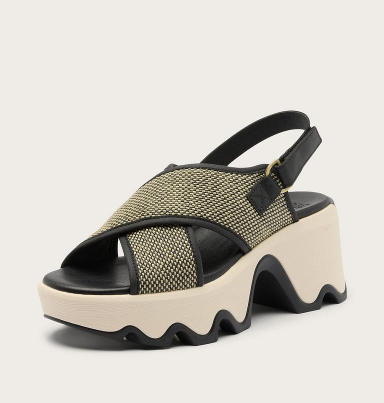Kinetic Aura Slingback TXT Women's Sandal, Color: Black, Bleached Ceramic, image 8