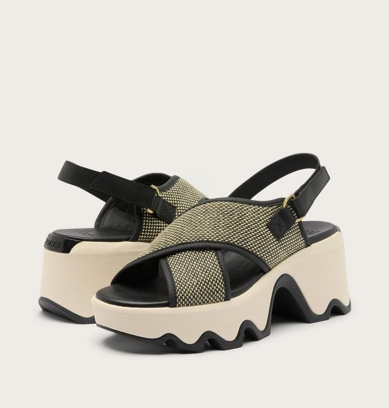 Kinetic Aura Slingback TXT Women's Sandal, Color: Black, Bleached Ceramic, image 6