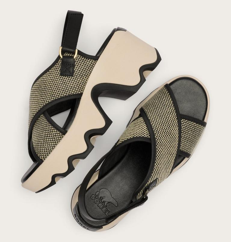 Kinetic Aura Slingback TXT Women's Sandal, Color: Black, Bleached Ceramic, image 4