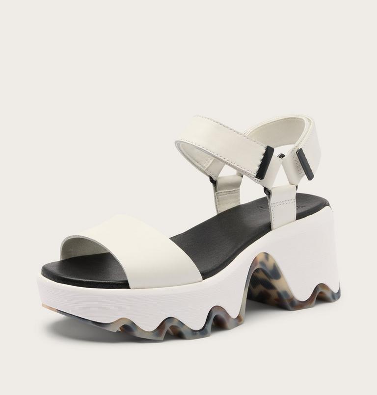 Kinetic Aura Y-Strap Women's Sandal, Color: Sea Salt, Black, image 8