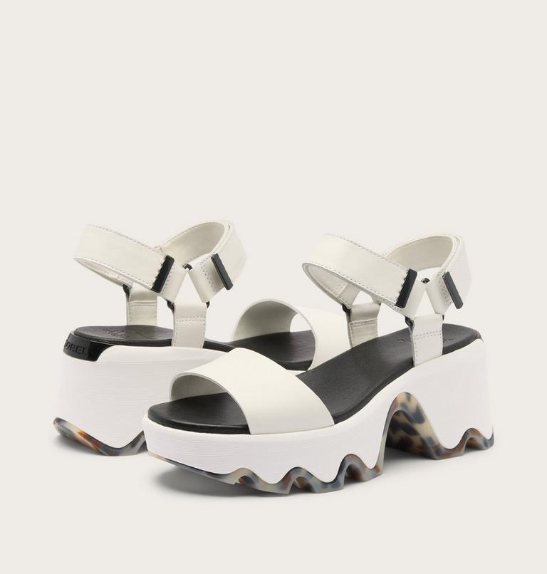 Kinetic Aura Y-Strap Women's Sandal, Color: Sea Salt, Black, image 9