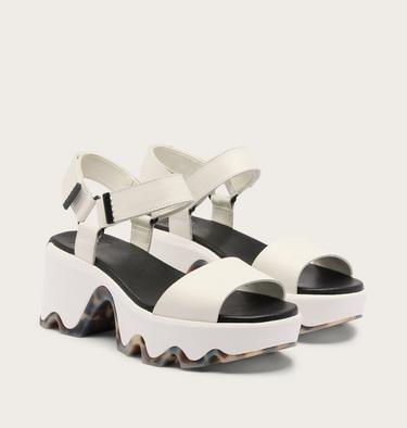 Kinetic Aura Y-Strap Women's Sandal, Color: Sea Salt, Black, image 2