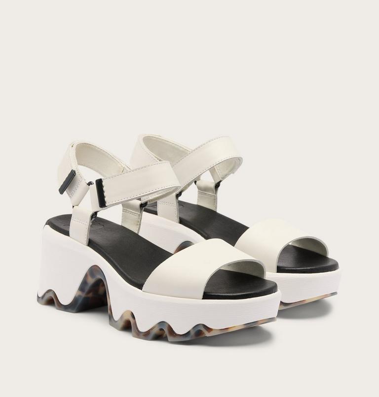 Kinetic Aura Y-Strap Women's Sandal, Color: Sea Salt, Black, image 2