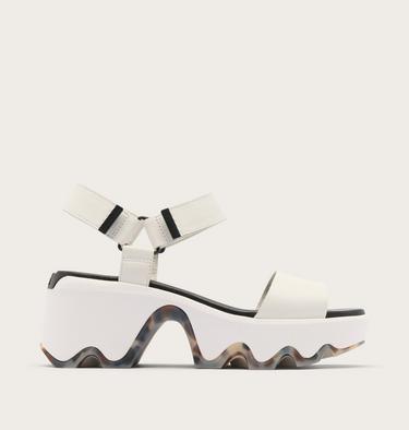 Kinetic Aura Y-Strap Women's Sandal, Color: Sea Salt, Black, image 1