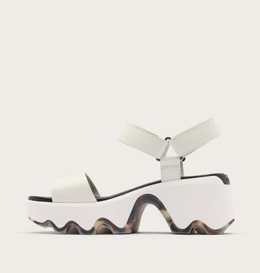 Kinetic Aura Y-Strap Women's Sandal, Color: Sea Salt, Black, image 4