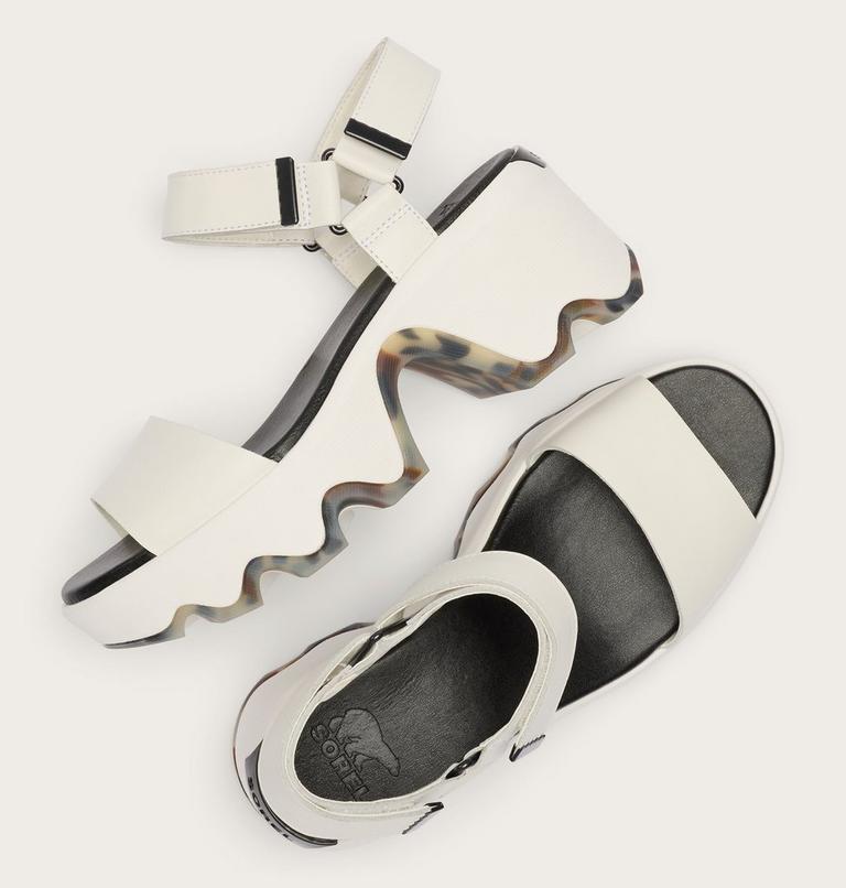 Kinetic Aura Y-Strap Women's Sandal, Color: Sea Salt, Black, image 5