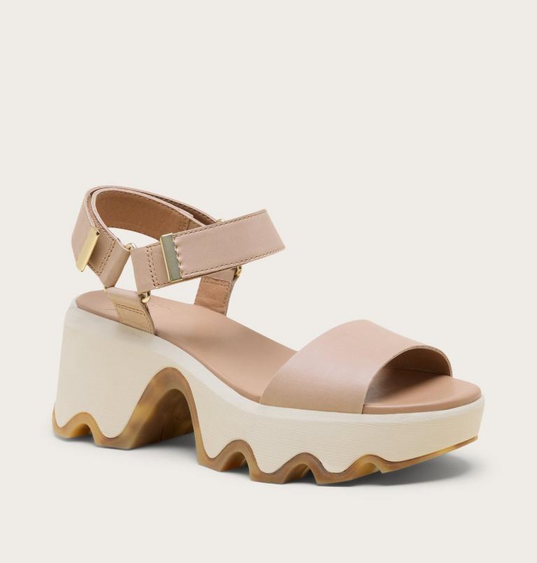 Kinetic Aura Y-Strap Women's Sandal, Color: Honest Beige, Bleached Ceramic, image 7