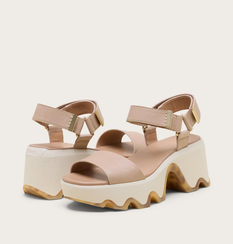 Kinetic Aura Y-Strap Women's Sandal, Color: Honest Beige, Bleached Ceramic, image 9