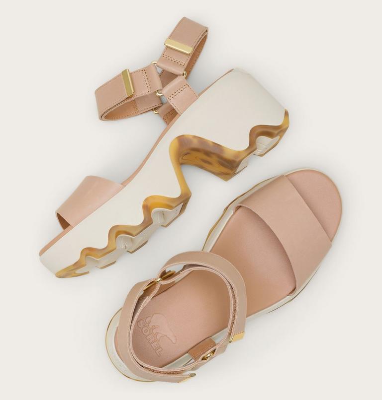 Kinetic Aura Y-Strap Women's Sandal, Color: Honest Beige, Bleached Ceramic, image 5