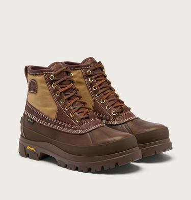 Men's SOREL x NEIGHBORHOOD Daystorm Horizon GTX Boots, Color: Dark Amber, Sea Salt, image 2