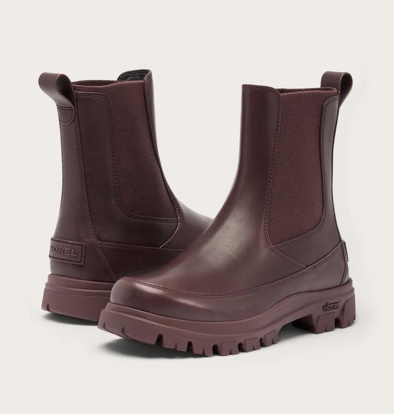 Women's Daystorm Chelsea Waterproof Boots, Color: Red Lodge, Black, image 9