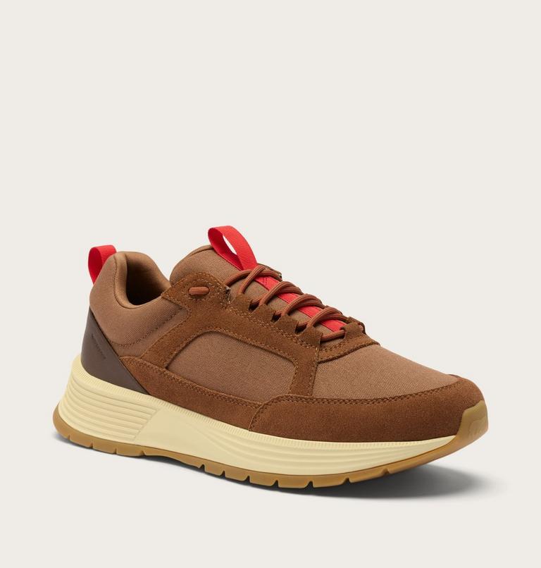 Men's Outing SE Waterproof Sneaker, Color: Velvet Tan, Bright Red, image 7