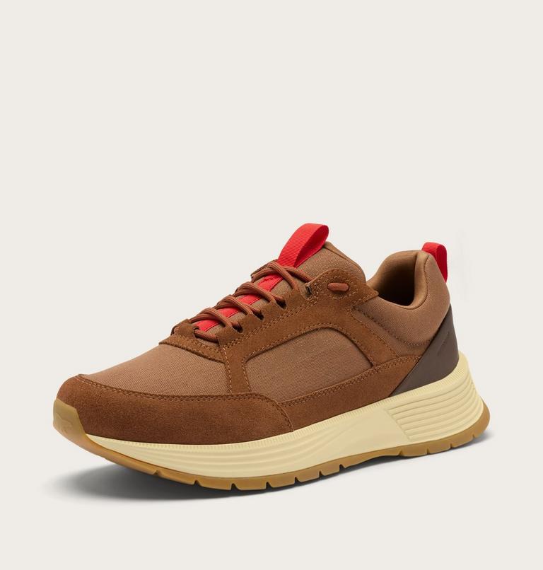 Men's Outing SE Waterproof Sneaker, Color: Velvet Tan, Bright Red, image 8