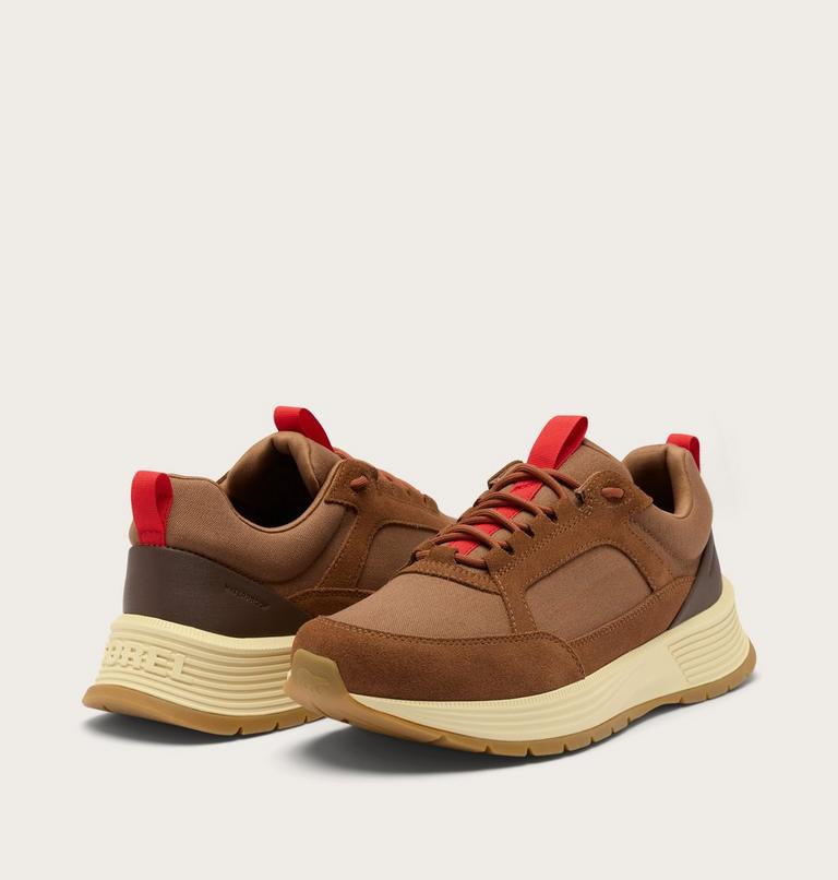 Men's Outing SE Waterproof Sneaker, Color: Velvet Tan, Bright Red, image 9
