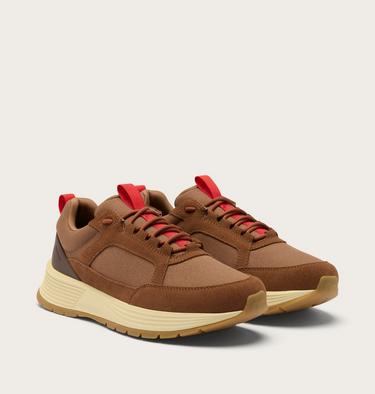 Men's Outing SE Waterproof Sneaker, Color: Velvet Tan, Bright Red, image 2
