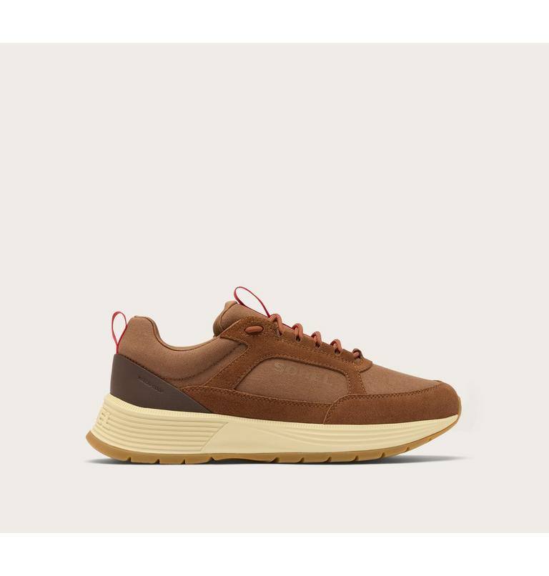 Men's Outing SE Waterproof Sneaker, Color: Velvet Tan, Bright Red, image 1