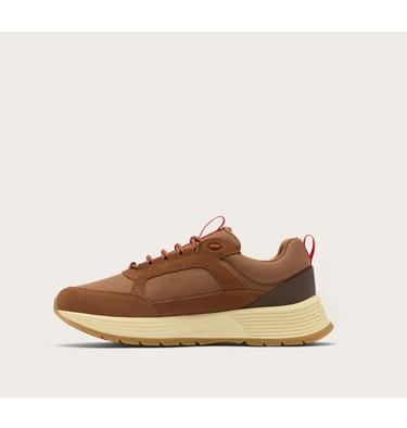 Men's Outing SE Waterproof Sneaker, Color: Velvet Tan, Bright Red, image 4