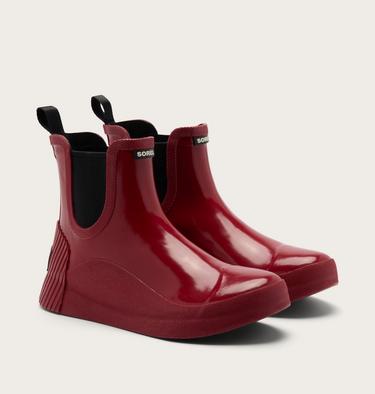 Women'sOut N About IV Rain Chelsea Waterproof Boots, Color: Red Dahlia, Black, image 2