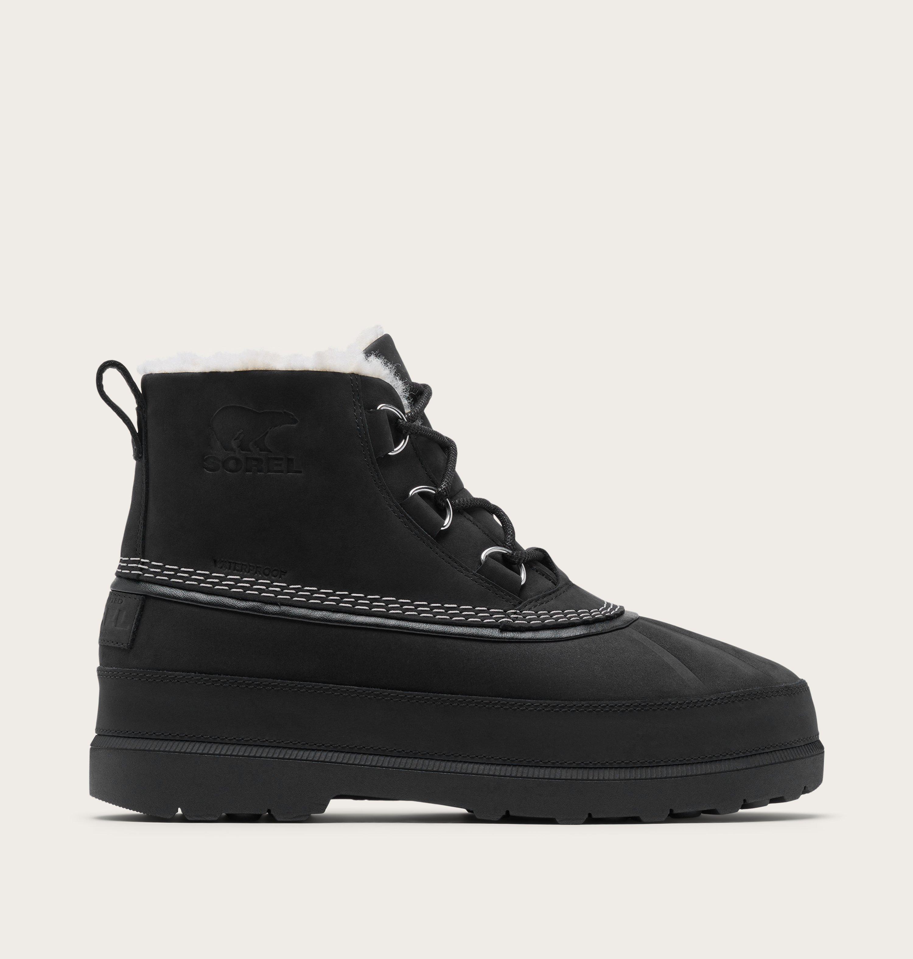 SOREL Men's Ambler Fireside Waterproof Chukka Boots, Size 10, Black/Dark Stone