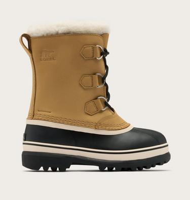 Youth Caribou Snow Boots, Color: Caribou Buff, Black, image 1