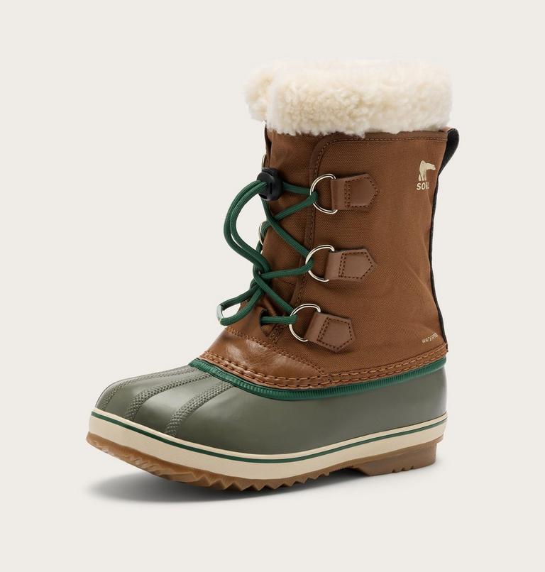 Kids' Yoot PAC Nylon Snow Boots, Color: Velvet Tan, Stone Green, image 8