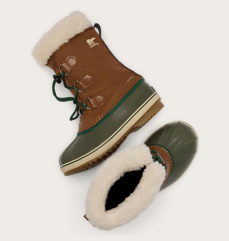 Little Kids Yoot PAC Nylon Winterboot, Color: Velvet Tan, Stone Green, image 4