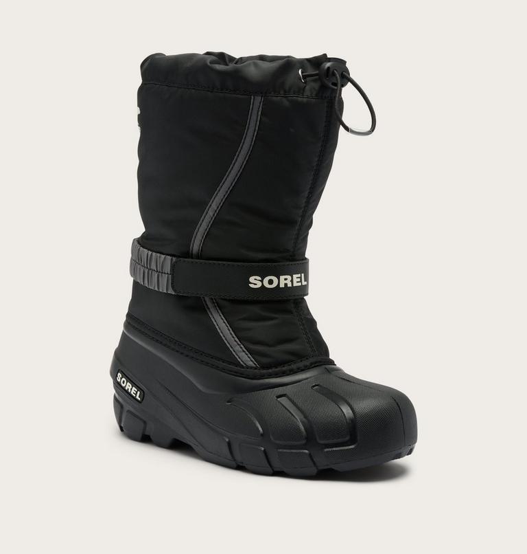 Kids' Flurry Snow Boots, Color: Black, Sea Salt, image 7