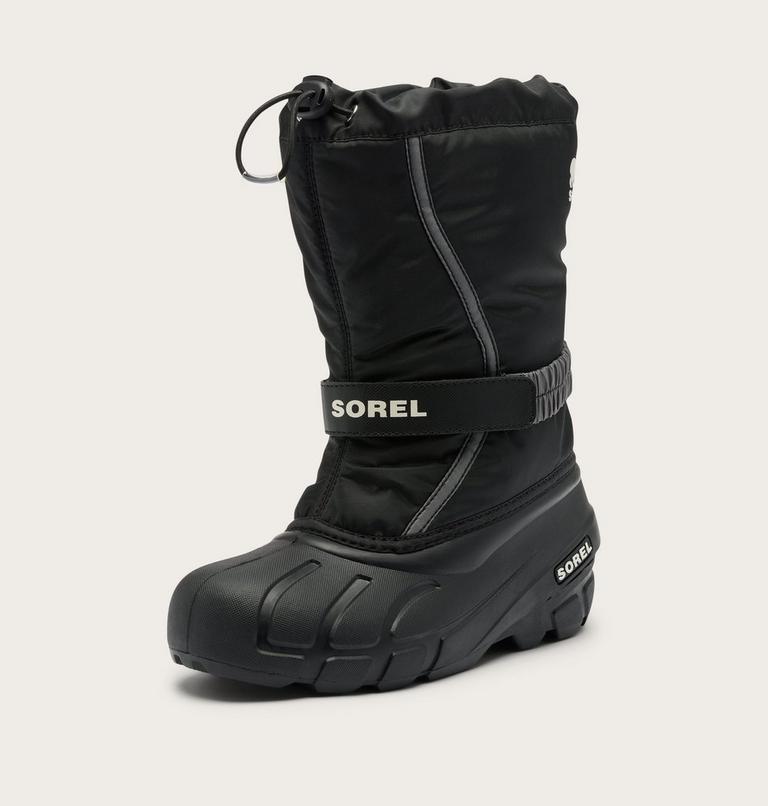 Kids' Flurry Snow Boots, Color: Black, Sea Salt, image 8