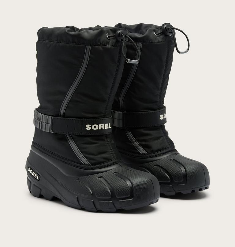 Kids' Flurry Snow Boots, Color: Black, Sea Salt, image 2