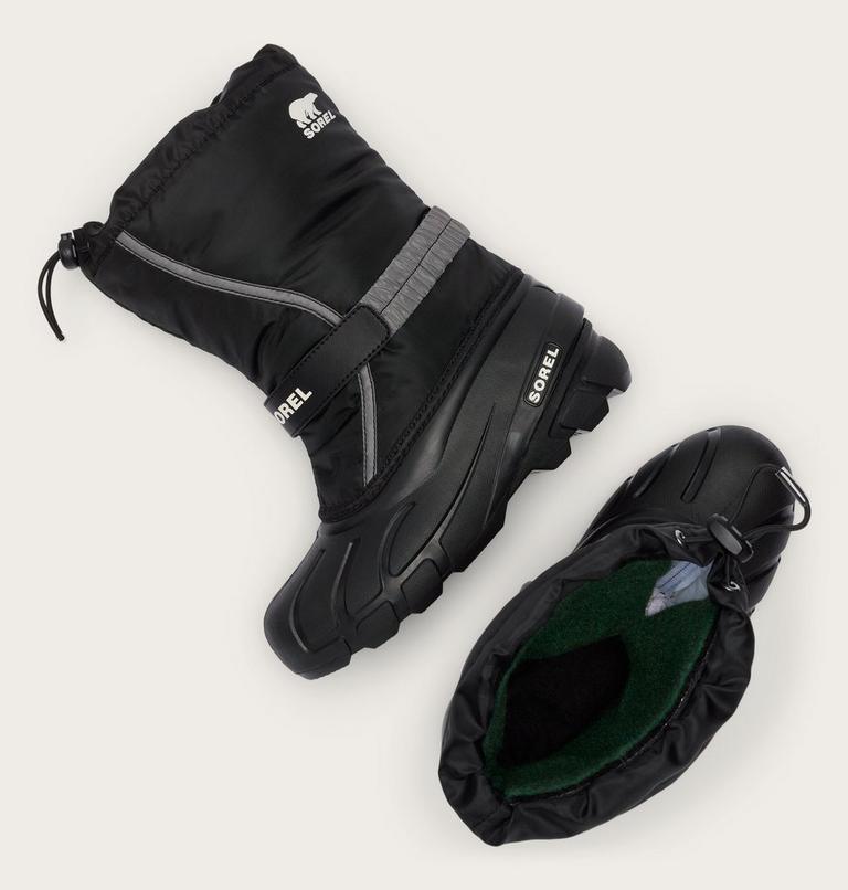 Kids' Flurry Snow Boots, Color: Black, Sea Salt, image 5