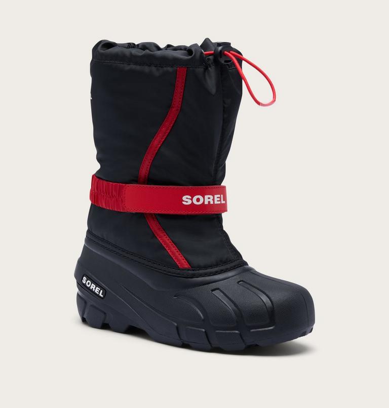 Kids' Flurry Snow Boots, Color: Black, Bright Red, image 7