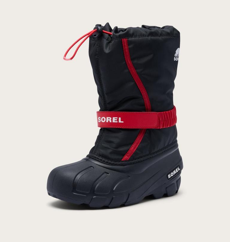 Kids' Flurry Snow Boots, Color: Black, Bright Red, image 8