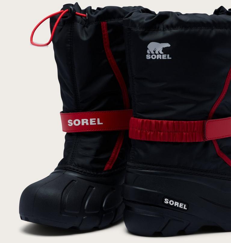 Kids' Flurry Snow Boots, Color: Black, Bright Red, image 10